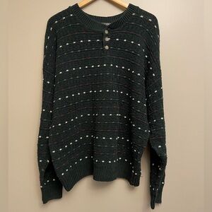 Scandia Vintage 90’s Grandpa Knit Sweater Dark Green